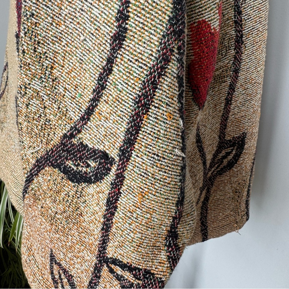 Vintage 90s Tapestry Jacket Floral Paisley Pattern Sugar Street Weavers Large - Picture 7 of 10